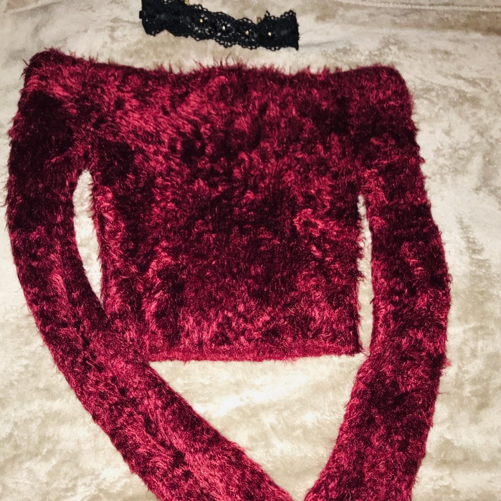 Beautiful burgundy crop top, only used once!!!